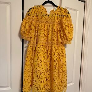 Yellow lace dress